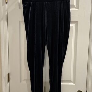 Roaman's Midnight Blue Velvet pull on leggings